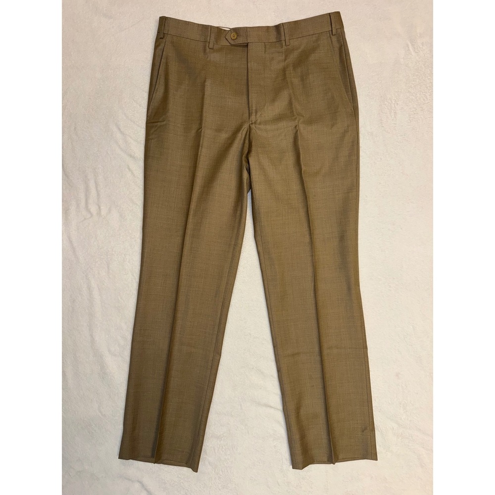 Santorelli Romeo Luxury Serge Tan Wool Dress Pants 36 Italy 1900F Mens